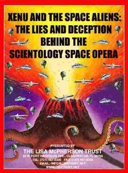 cover reads xenu and the space aliens, the lies and decepiton behind the scientology space opera