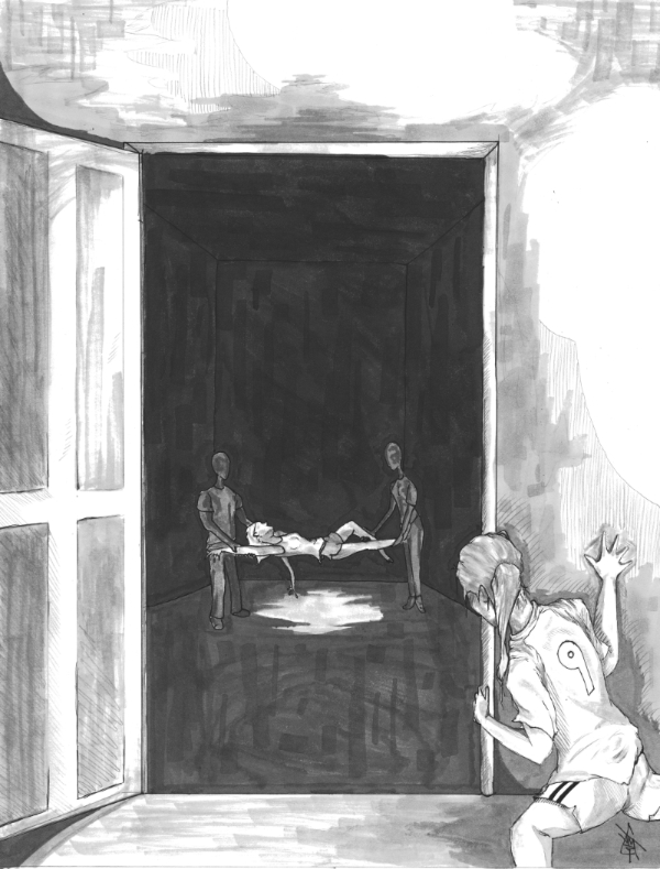 Lisa taken away to hospital